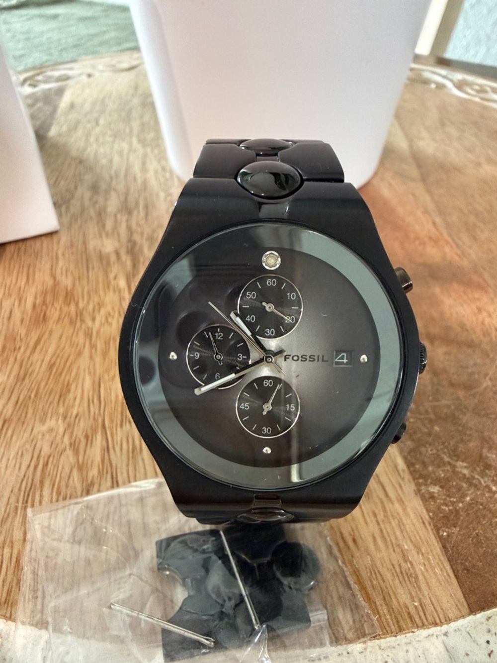 Fossil Men's Black Ceramic Chronograph Watch